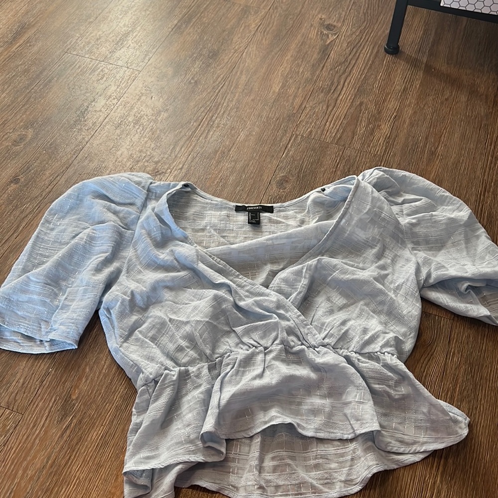 Light  blue blouse